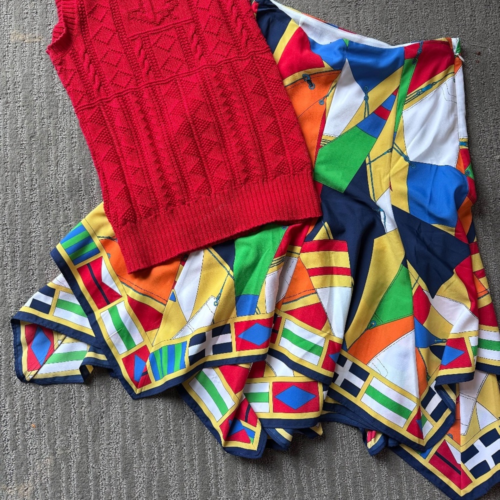 Ralph Lauren Nautical Handkerchief Skirt size 0 NOWT Sail Theme
